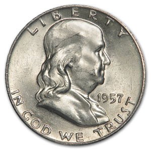 1957-D Franklin Half Dollar Fine/AU 1957-D Franklin Half Dollar Fine/AU